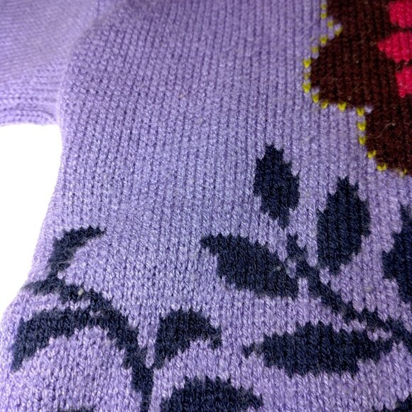 Mickey For Kids Sweater Girls S 4 Purple Pullover Mickey Mouse Vintage Flower - Picture 14 of 16